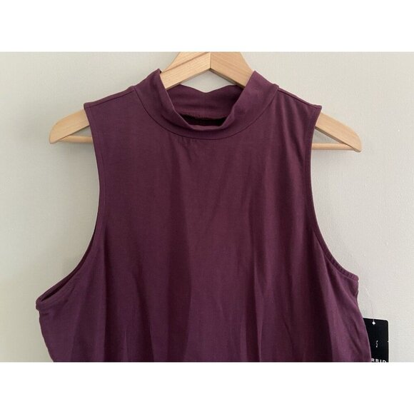 NWT Torrid Dress Bodycon Mock Neck Sleeveless Maroon Size 2 2X 18 20 New - Picture 2 of 5